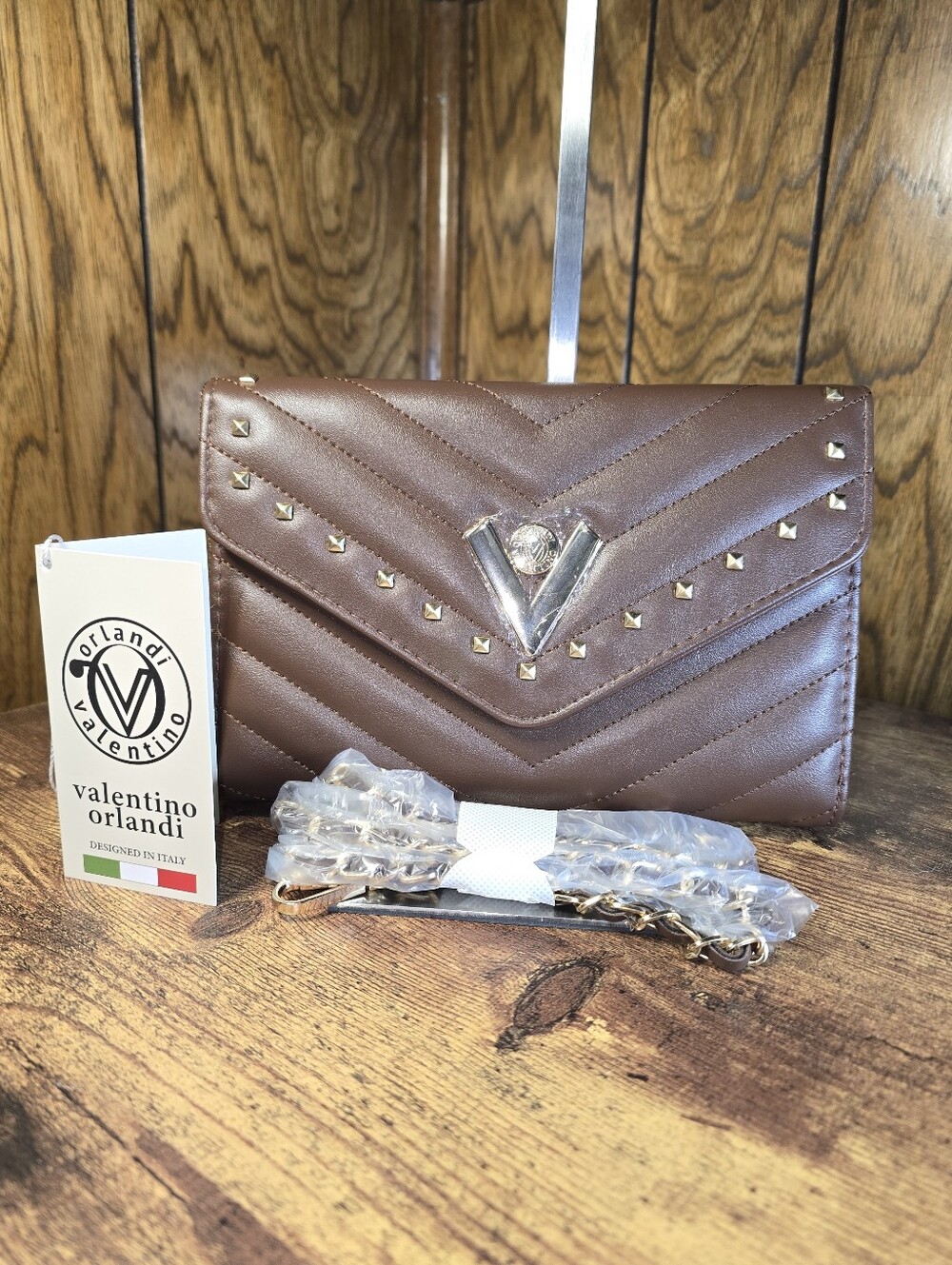 Valentino Orlandi Brown Morgan Crossbody Bag